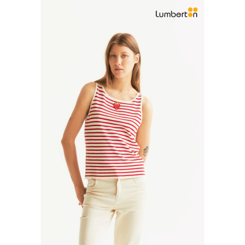 Top Rayas Blanco Y Rojo...