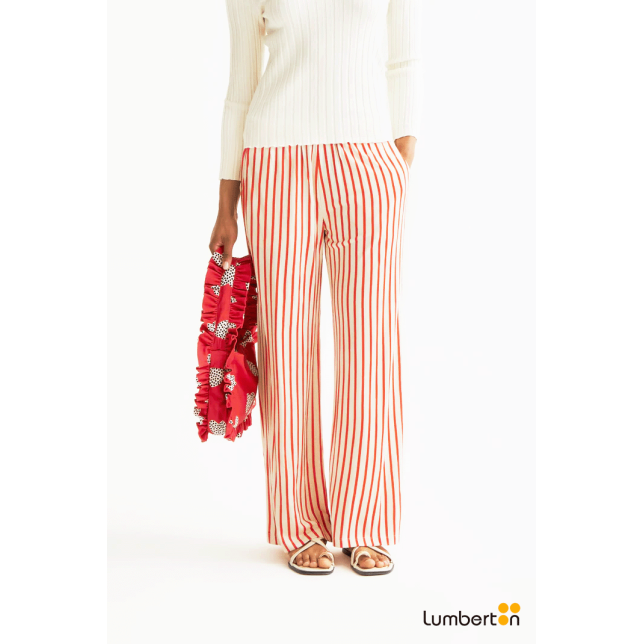 Pantalón Estampado Rayas Rojas41004...