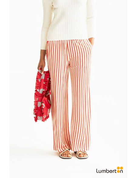 Pantalón Estampado Rayas Rojas41004 Compañía Fantástica