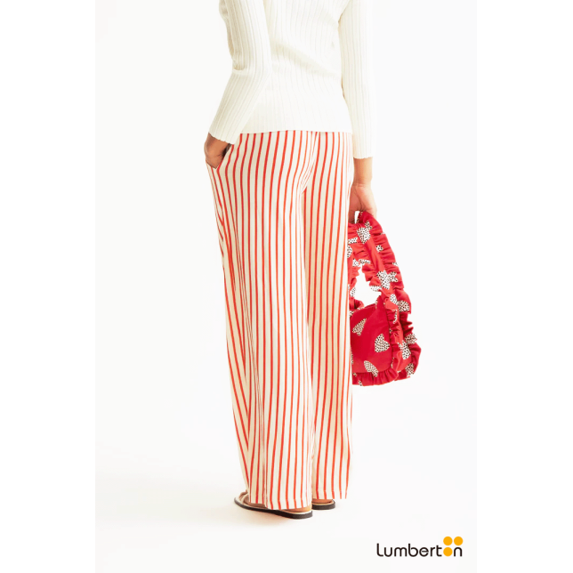 Pantalón Estampado Rayas Rojas41004...