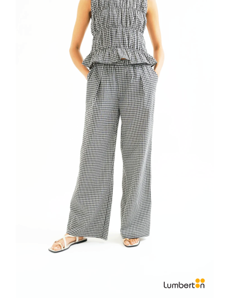 Pantalón Cuadros Vichy Negro11134 Compañía Fantástica