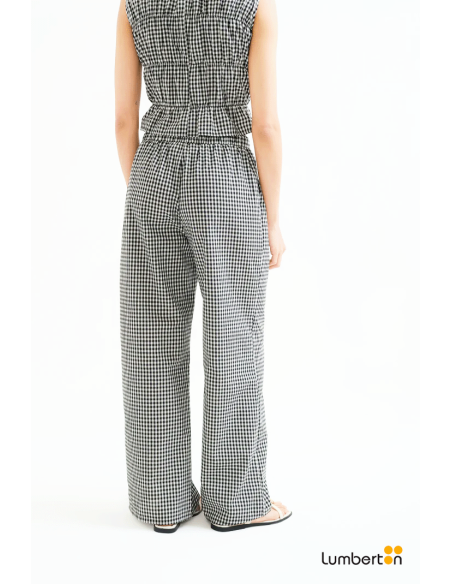Pantalón Cuadros Vichy Negro11134 Compañía Fantástica