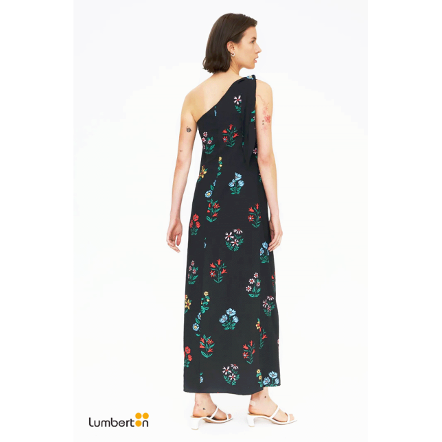 Vestido Largo Negro Asimétrico...