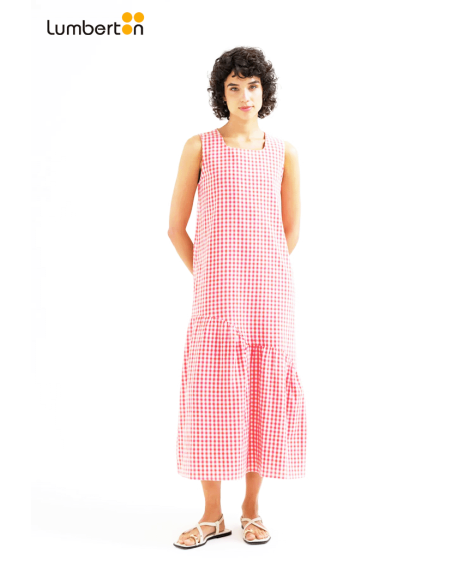 Vestido Midi Cuadros Vichy Rojo11149 Compañía Fantástica