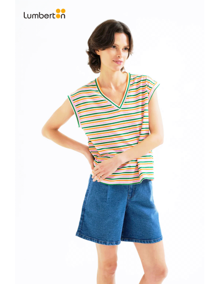 Camiseta Estampado Raya Especial Multicolor42113 Compañía Fantástica