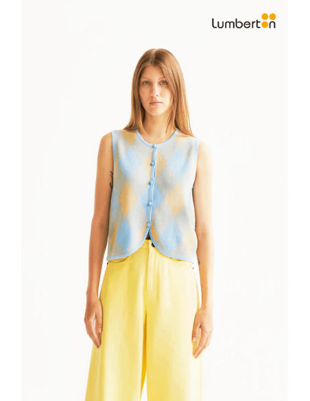 Top punto rombos azul10219 Compañía Fantástica