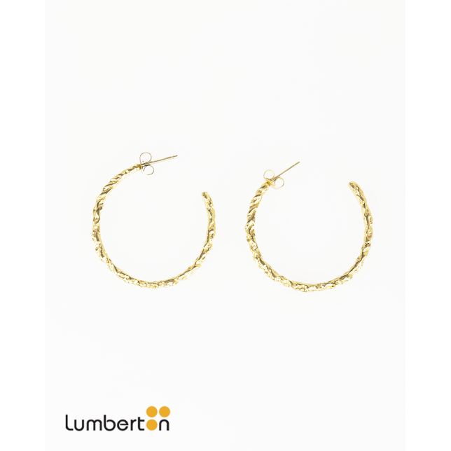 Pendientes Aro Con Relieve OroBI103...