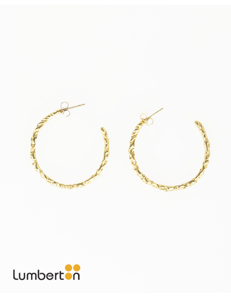 Pendientes Aro Con Relieve OroBI103 Systemaction