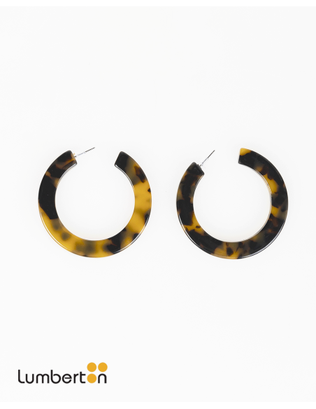 Pendientes Aro Bicolor Marrón/NegroPA657R Systemaction