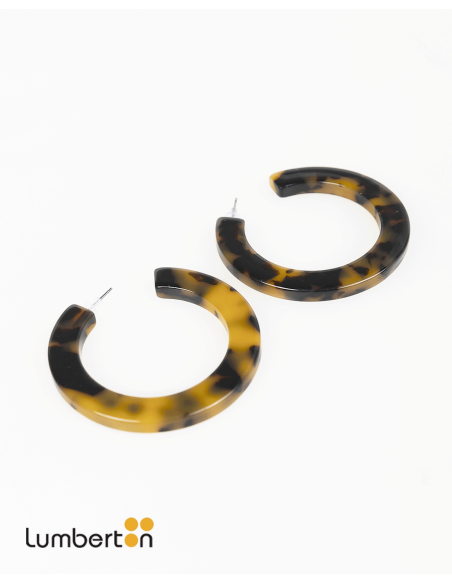 Pendientes Aro Bicolor Marrón/NegroPA657R Systemaction