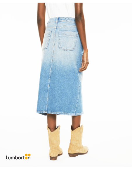 Falda Denim Larga Bolsillos AzulFT174 Systemaction