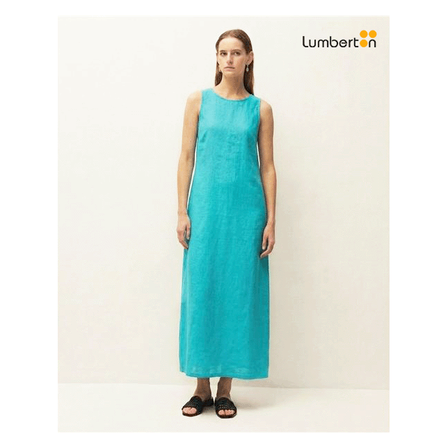 Vestido Lino Largo TurquesaVE443...
