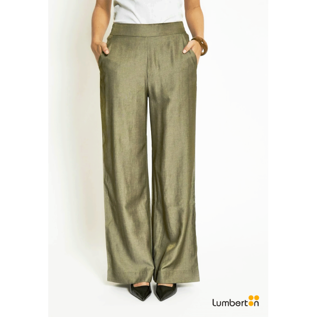 Pantalón Ancho Bolsillos Goma Cintura...