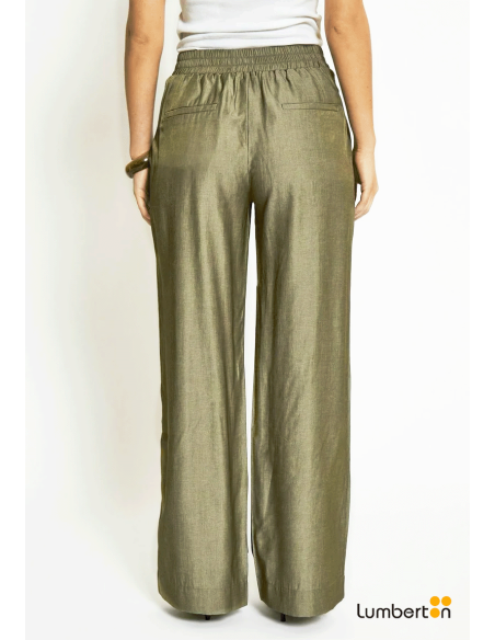 Pantalón Ancho Bolsillos Goma Cintura kakiPA309 Systemaction