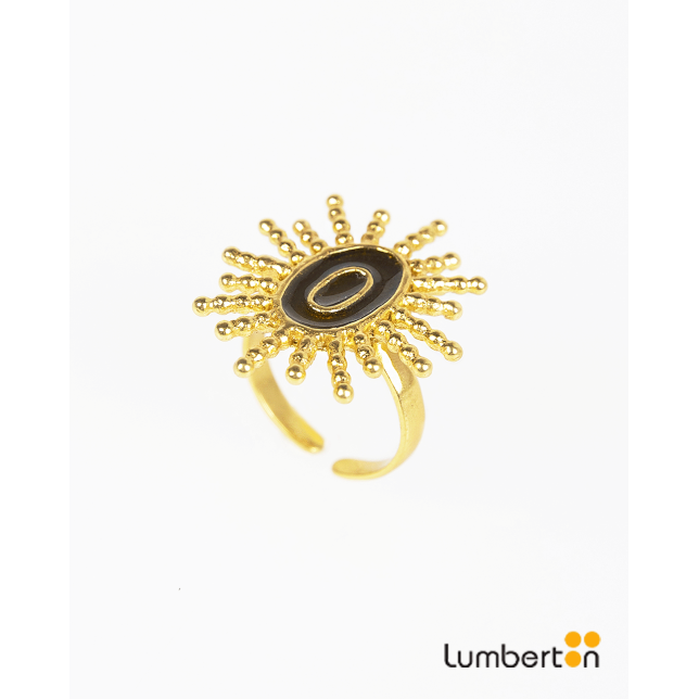 Anillo Abierto Dorado Sol NegroBI121...