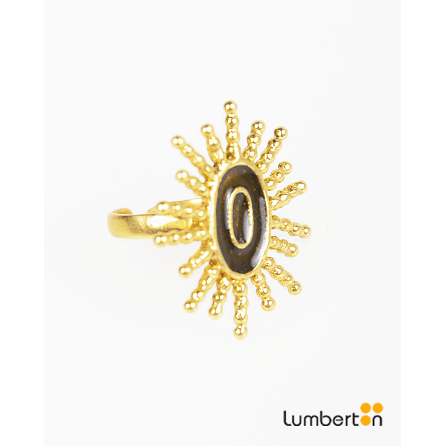 Anillo Abierto Dorado Sol NegroBI121...