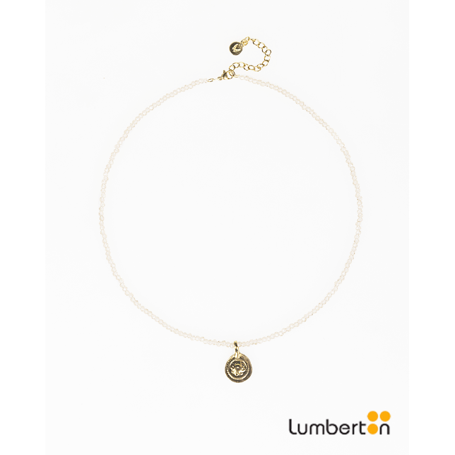 Collar Dorado Con Abalorio...