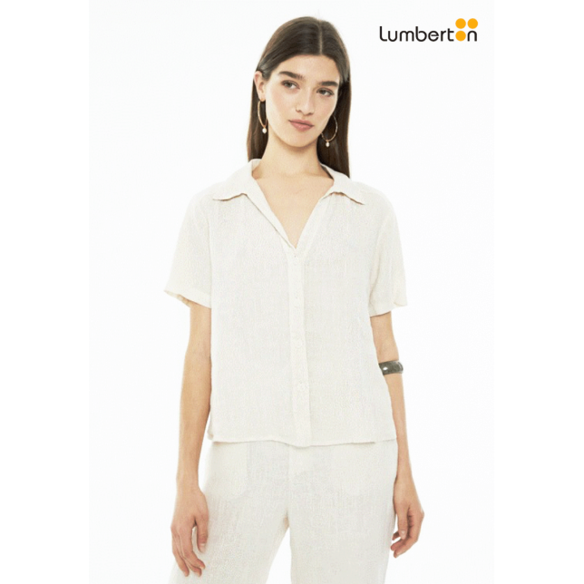 Camisa Lino Escote Camisero...