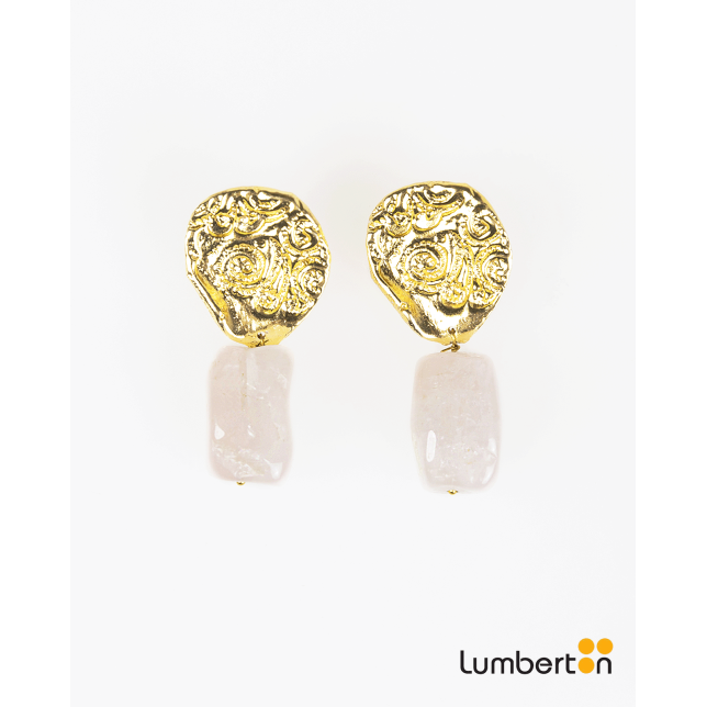 Pendientes Dorados Con Piedra...