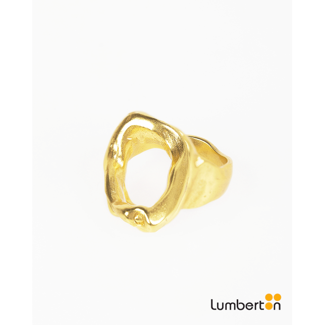 Anillo Dorado Abierto Con SelloBI125...