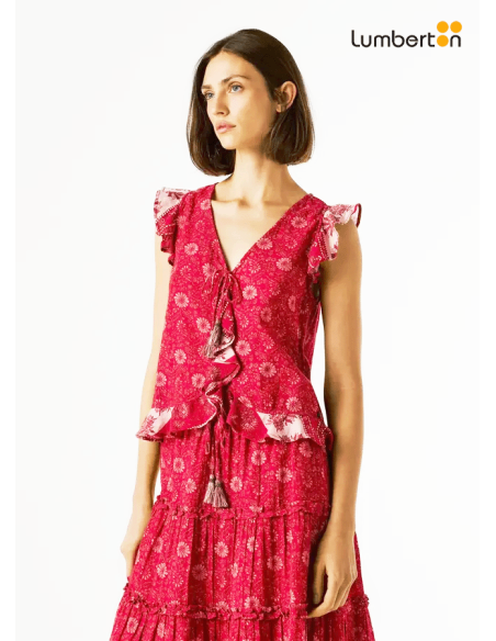 Blusa Roja Estampada S/MCRISTAL Pepe Jeans