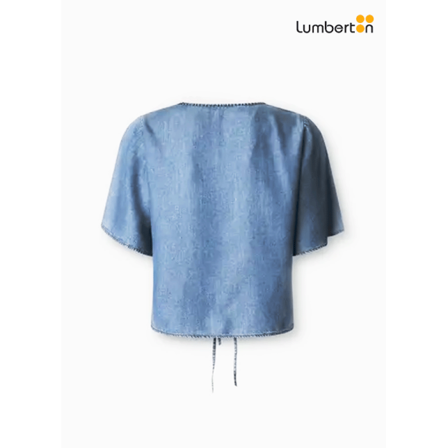 Camisa Azul M/C Bordado DelanteCLEO...