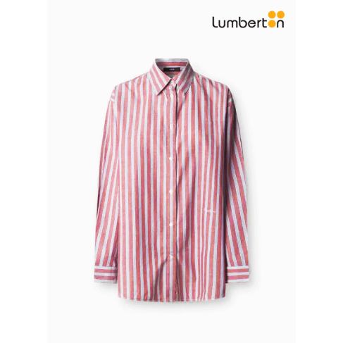 Camisa M/L Rayas Rojas Y...