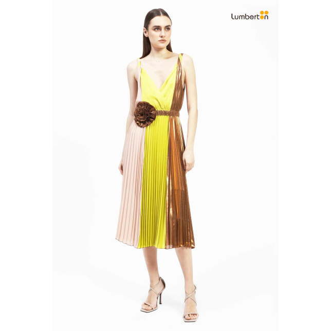 Vestido Multicolor Con Cinturón Forma...
