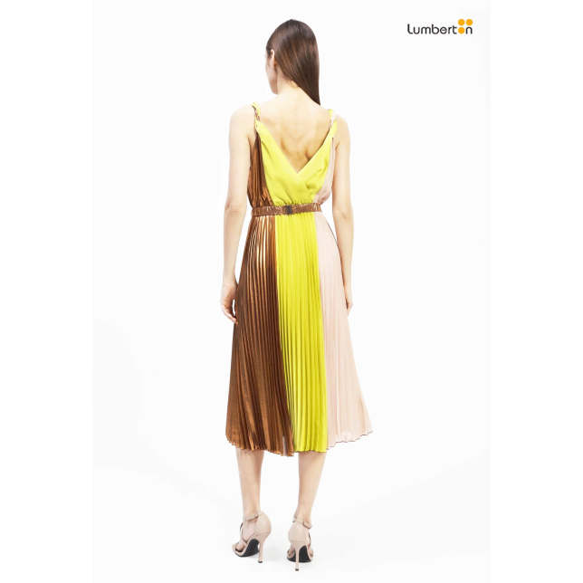 Vestido Multicolor Con Cinturón Forma...