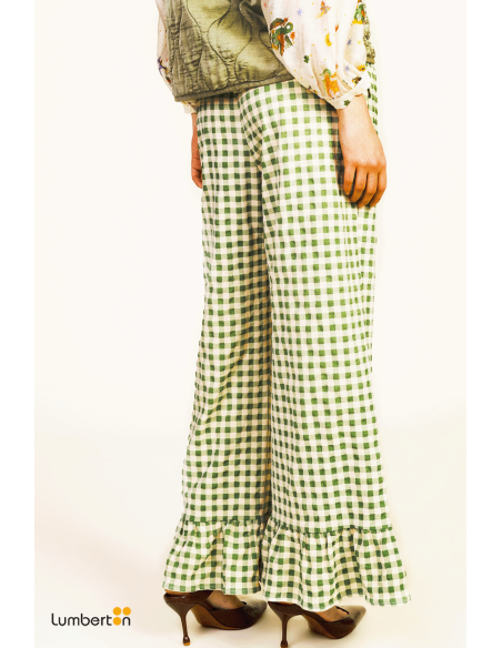 Pantalón Verde Cuadros Vichy VolantePDQ Dixie