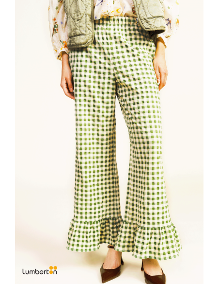 Pantalón Verde Cuadros Vichy VolantePDQ Dixie