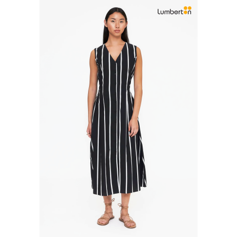 Vestido Negro Abotonado...
