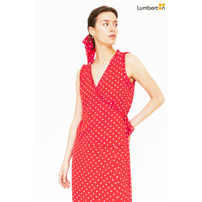 Top Rojo Con Estampado Lunares...