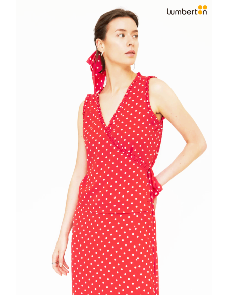 Top Rojo Con Estampado Lunares Blancos11363 Compañía Fantástica