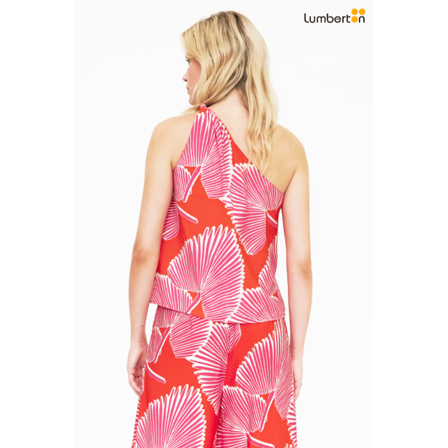 Top Estampado Rojo Y Rosa12300...