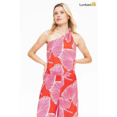Top Estampado Rojo Y...