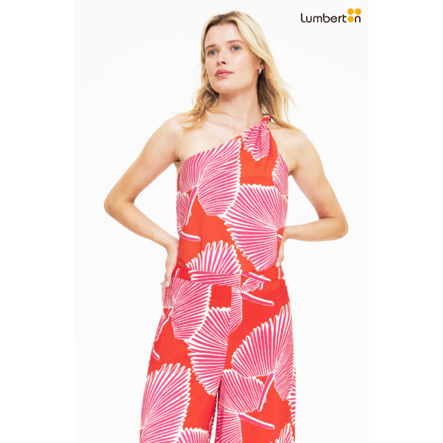 Top Estampado Rojo Y Rosa12300...