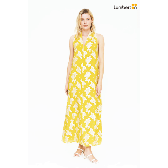 Vestido Largo Ocre Estampado41300...