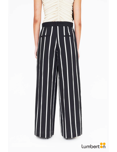 Pantalones Negros Rayas Diplomáticas Blancas41212 Wild Pony