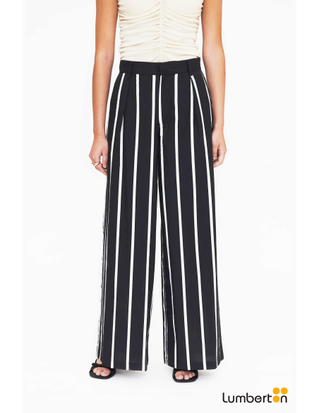Pantalones Negros Rayas Diplomáticas Blancas41212 Wild Pony
