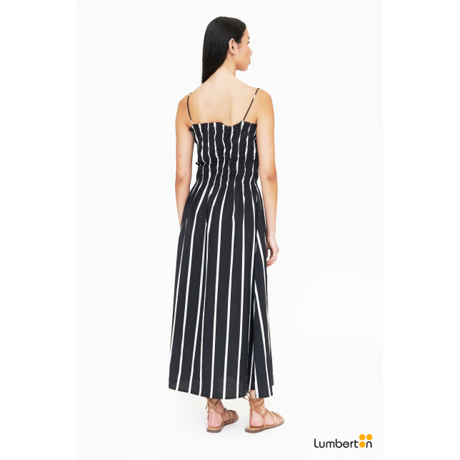 Vestido Midi Negro Rayas Blancas41213...