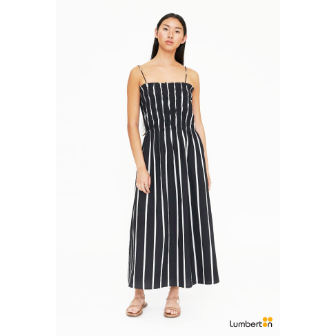 Vestido Midi Negro Rayas...