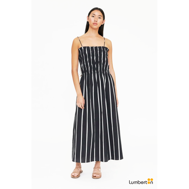 Vestido Midi Negro Rayas Blancas41213...