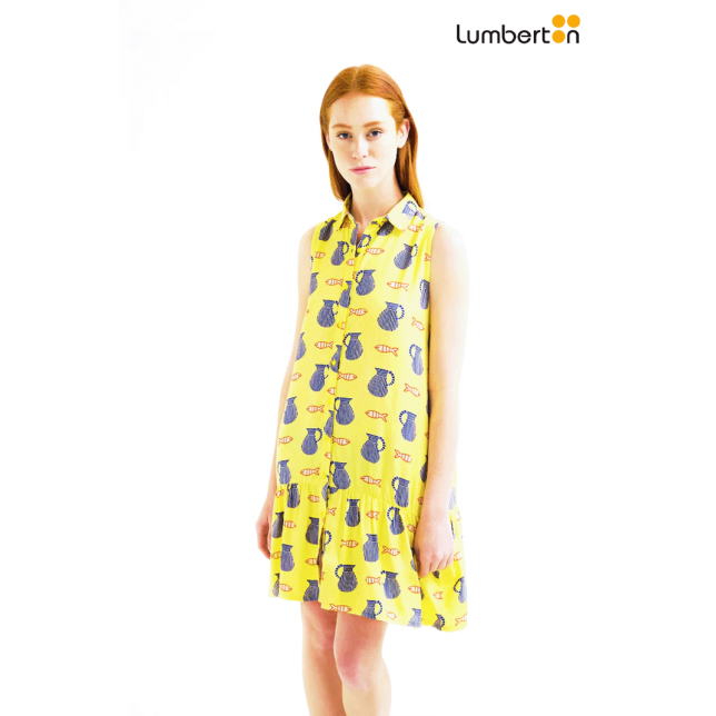Vestido Corto Estampado Amarillo40106...