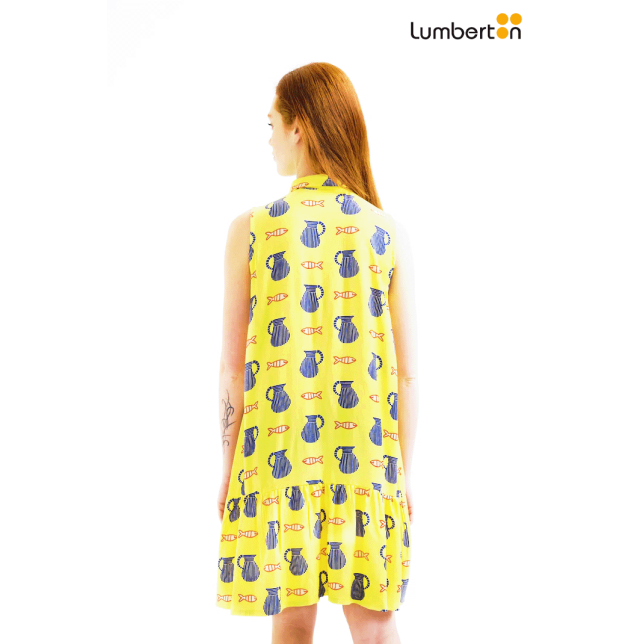 Vestido Corto Estampado Amarillo40106...