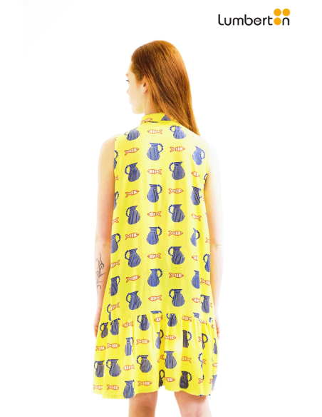 Vestido Corto Estampado Amarillo40106 Compañía Fantástica