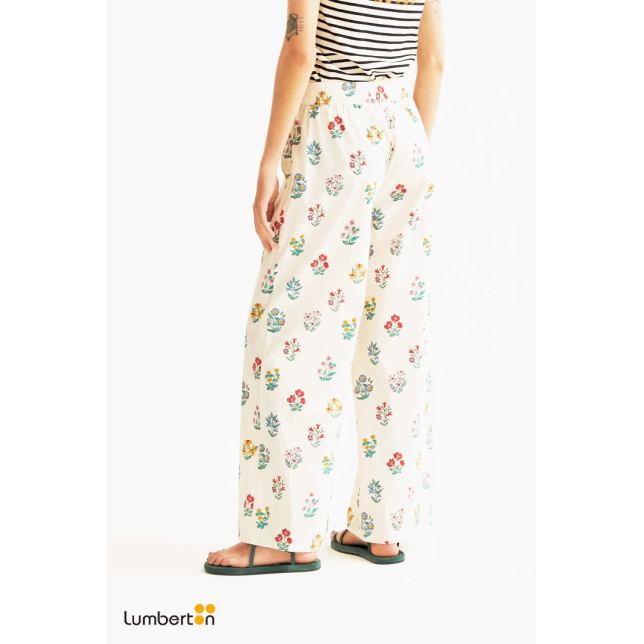 Pantalones Anchos Estampado Flores...