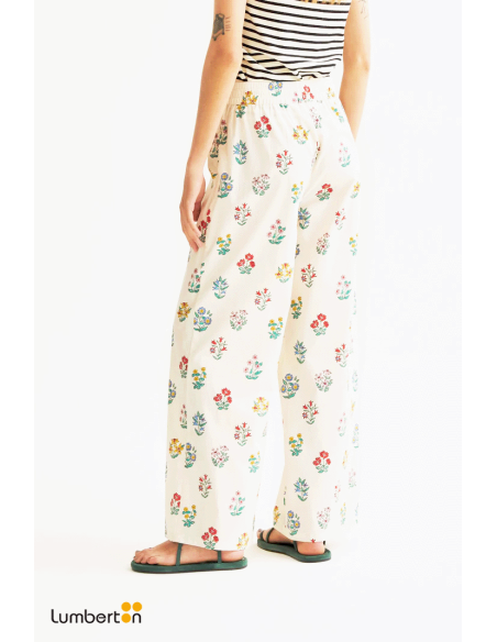 Pantalones Anchos Estampado Flores Multicolor11016 Compañía Fantástica