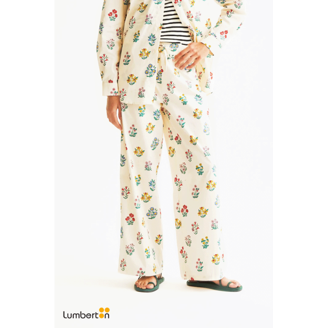 Pantalones Anchos Estampado Flores...