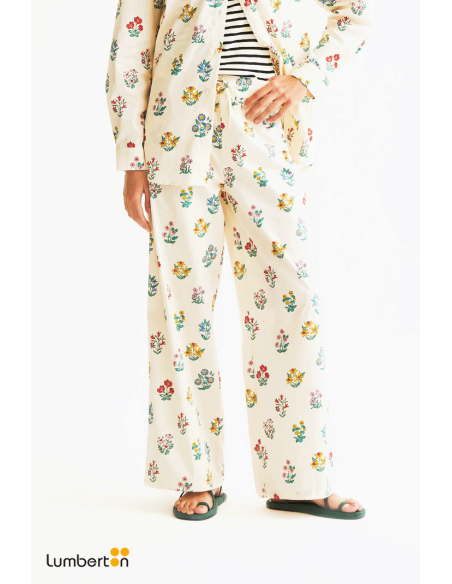 Pantalones Anchos Estampado Flores Multicolor11016 Compañía Fantástica